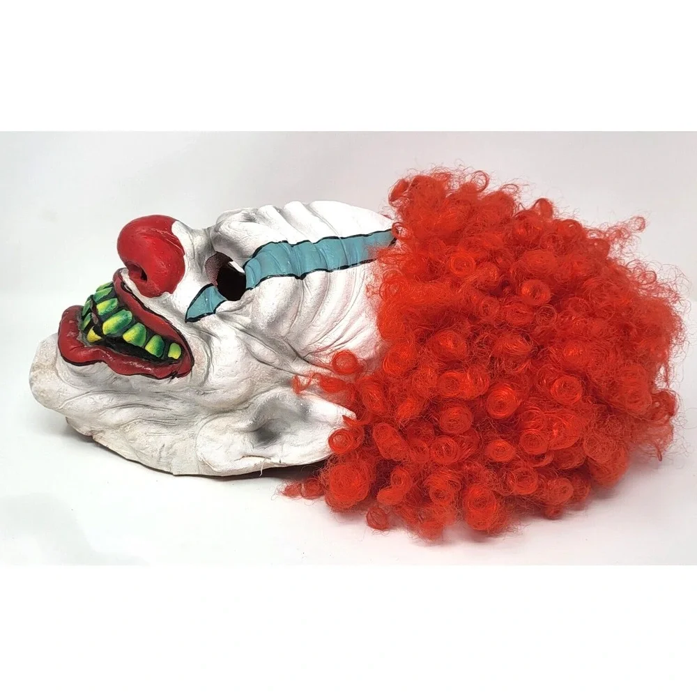 Scary Clown Mask Foam Halloween Costume Don Post Studios Paper Magic Red Curly